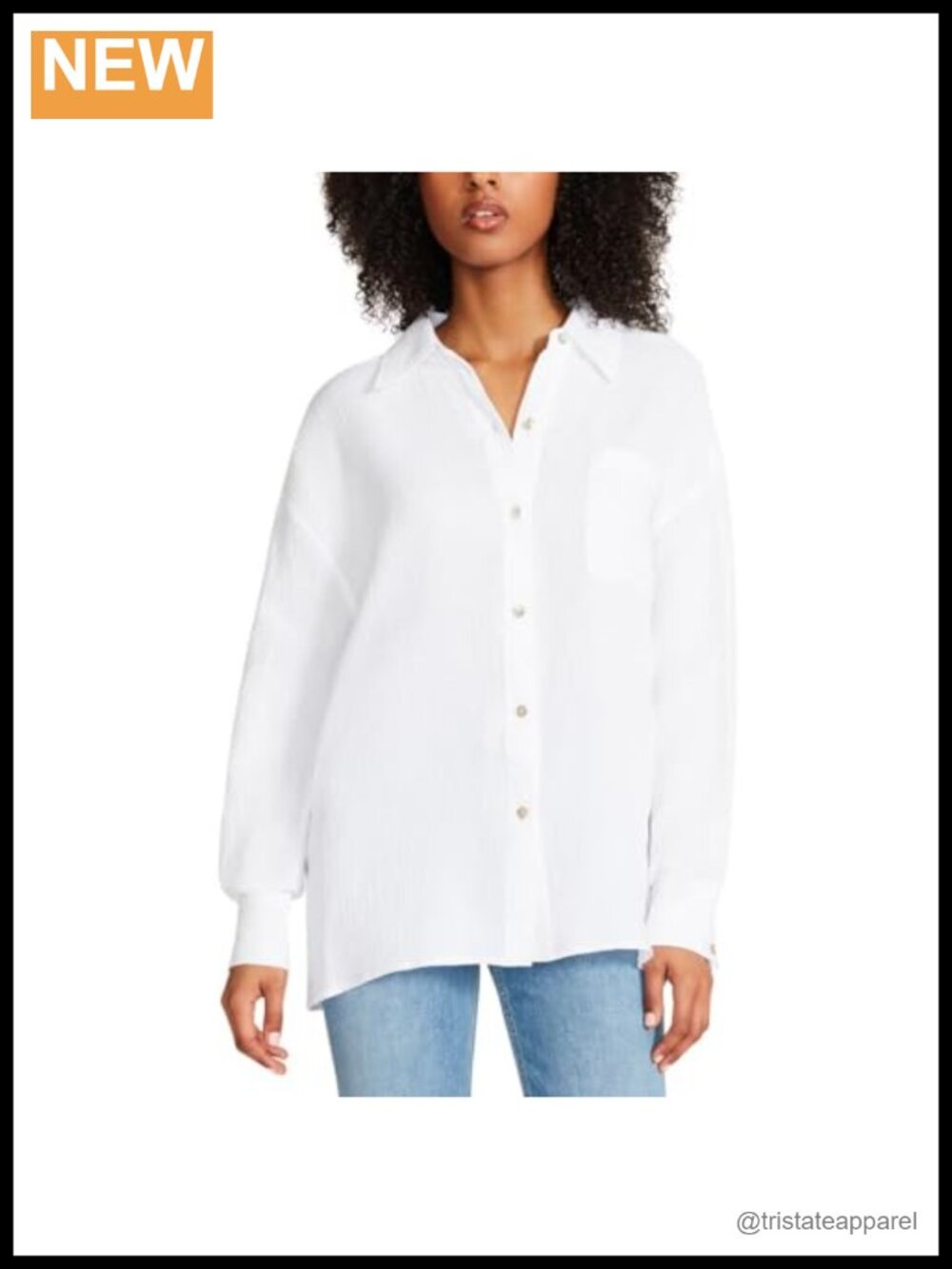 Women's Oversized Cotton Button Down Shirt Long Sleeve